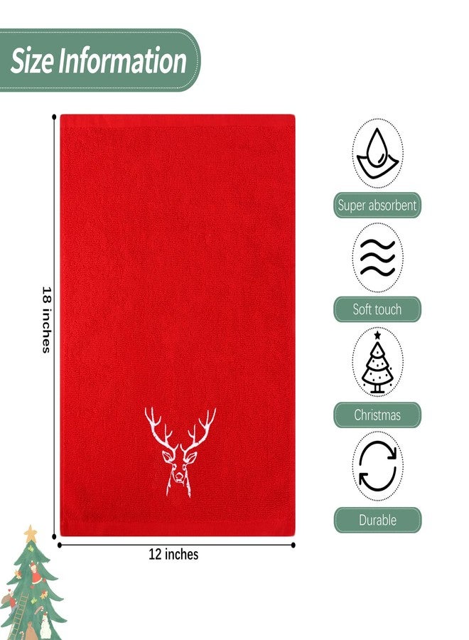 MCEAST 3 Pack Christmas Hand Towels Pure Cotton Towels Christmas Decorative Dish Towels Set for Kitchen Bathroom Home,12 x 18 Inches - Image 2